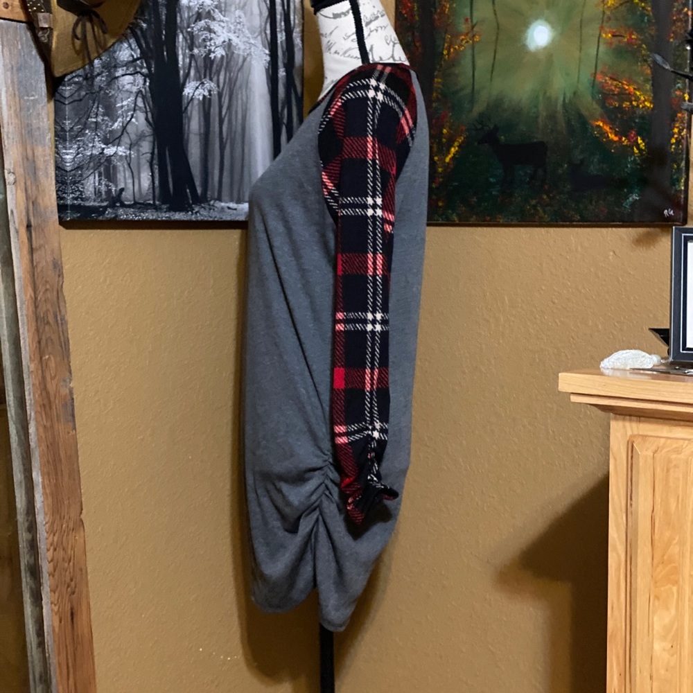 🎄Cute Raglan Sleeve Ruched Tunic Top - Picture 3 of 5